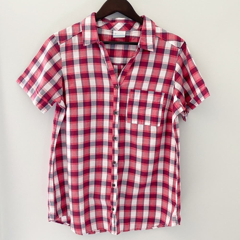 Columbia Wild Haven Short sleeve Plaid Women Shirt - Picture 3 of 13